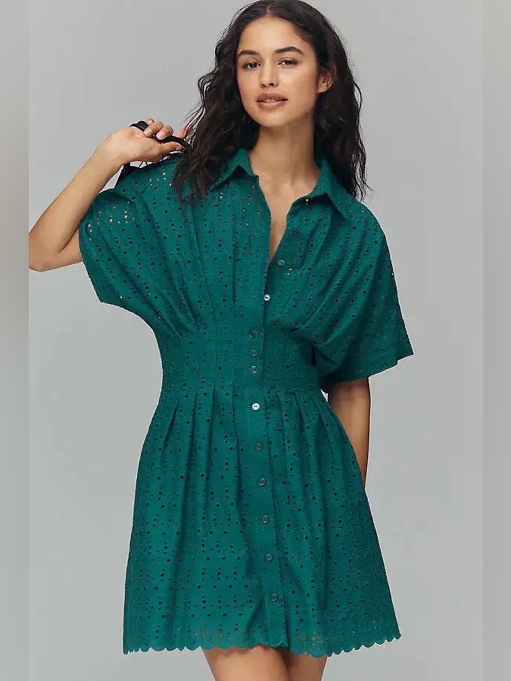 NWT Tobie Eyelet Mini Shirtdress by Exquise